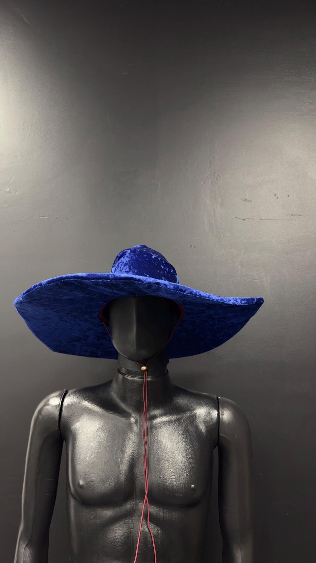 Blue Crushed Velvet Wizard Hat – Handmade Fantasy Hat, Medieval Renaissance Cosplay, Elven Costume Accessory, Custom Magic Hat