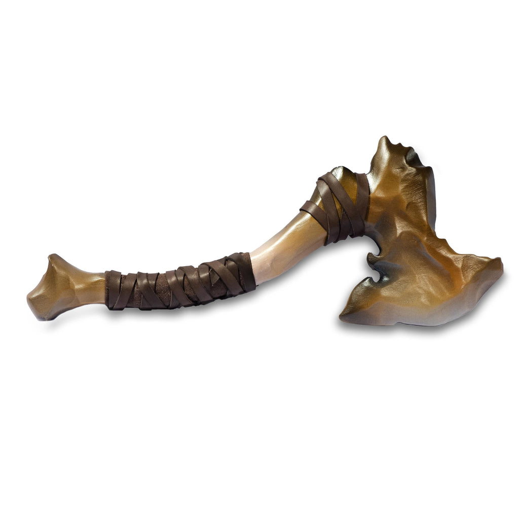 Primitive Wooden War Axe for Warriors and Druids,– Handcrafted Alder Wood & Leather Prop, Shaman's relic, Barbarian's axe