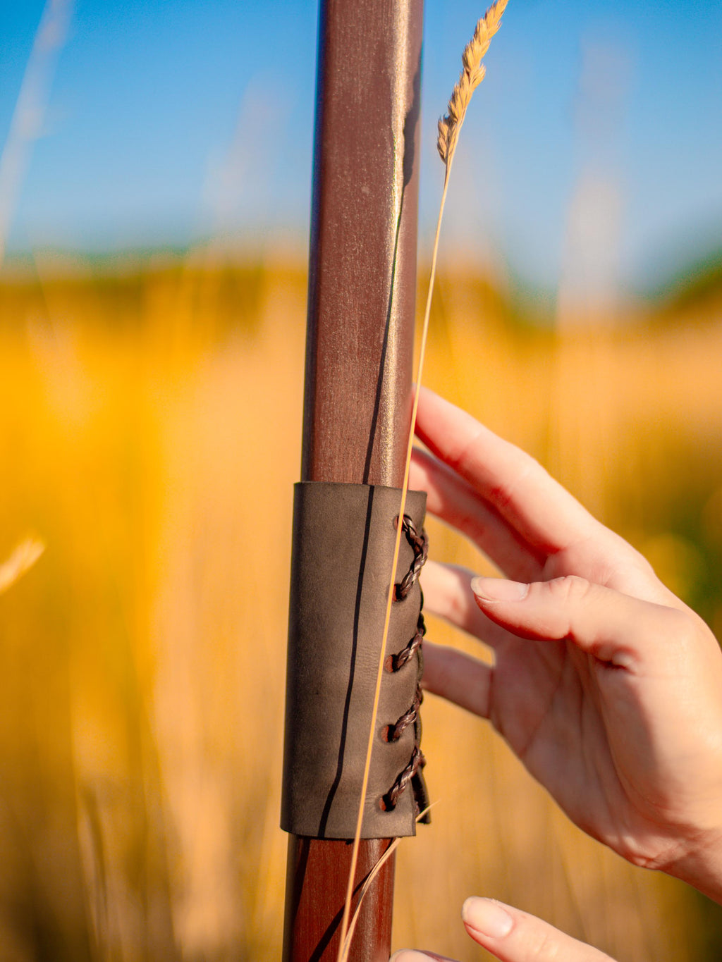 The Shepherd’s Staff of Harmony – Cosplay Wooden Walking Stick, Rustic Forest Decor, Natural Woodcraft