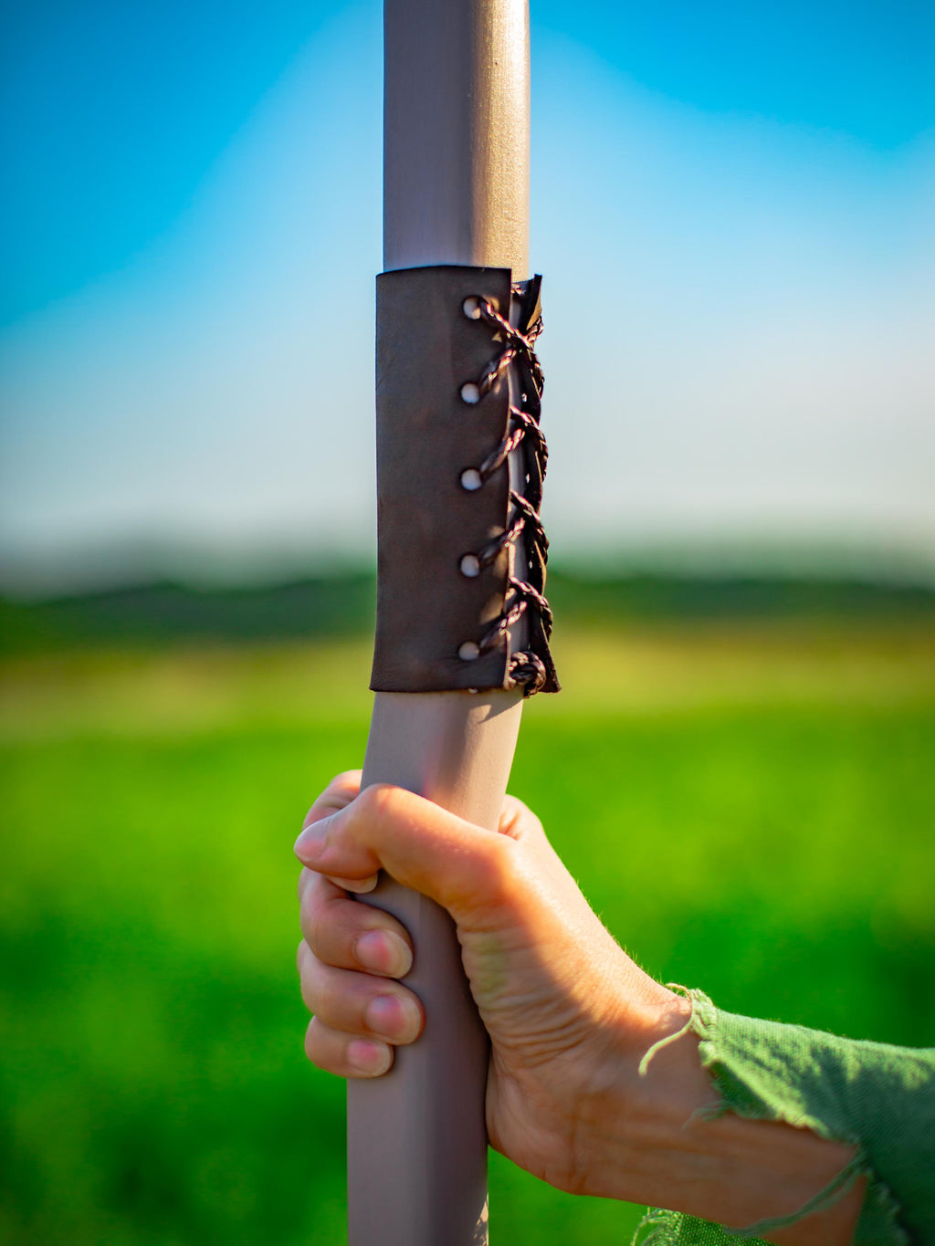 Staff of Runestones – Wooden Rune Staff, Druidic Forest Decor, Handcrafted Magical Prop, Nature Symbol Cane
