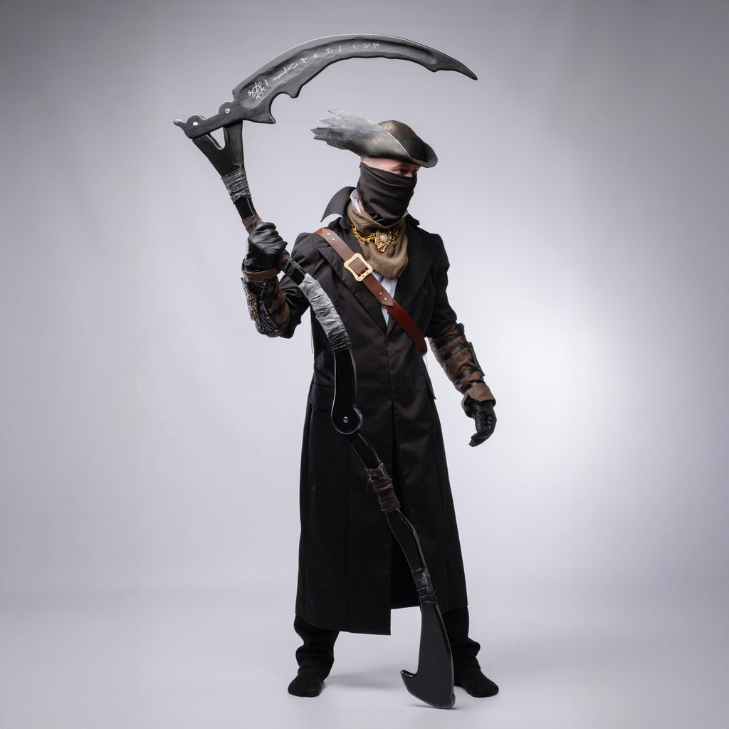 Dark Hunter’s Scythe –  Fantasy Handcrafted Crescent Prop, Wooden Gothic Staff, Inspired Collectible