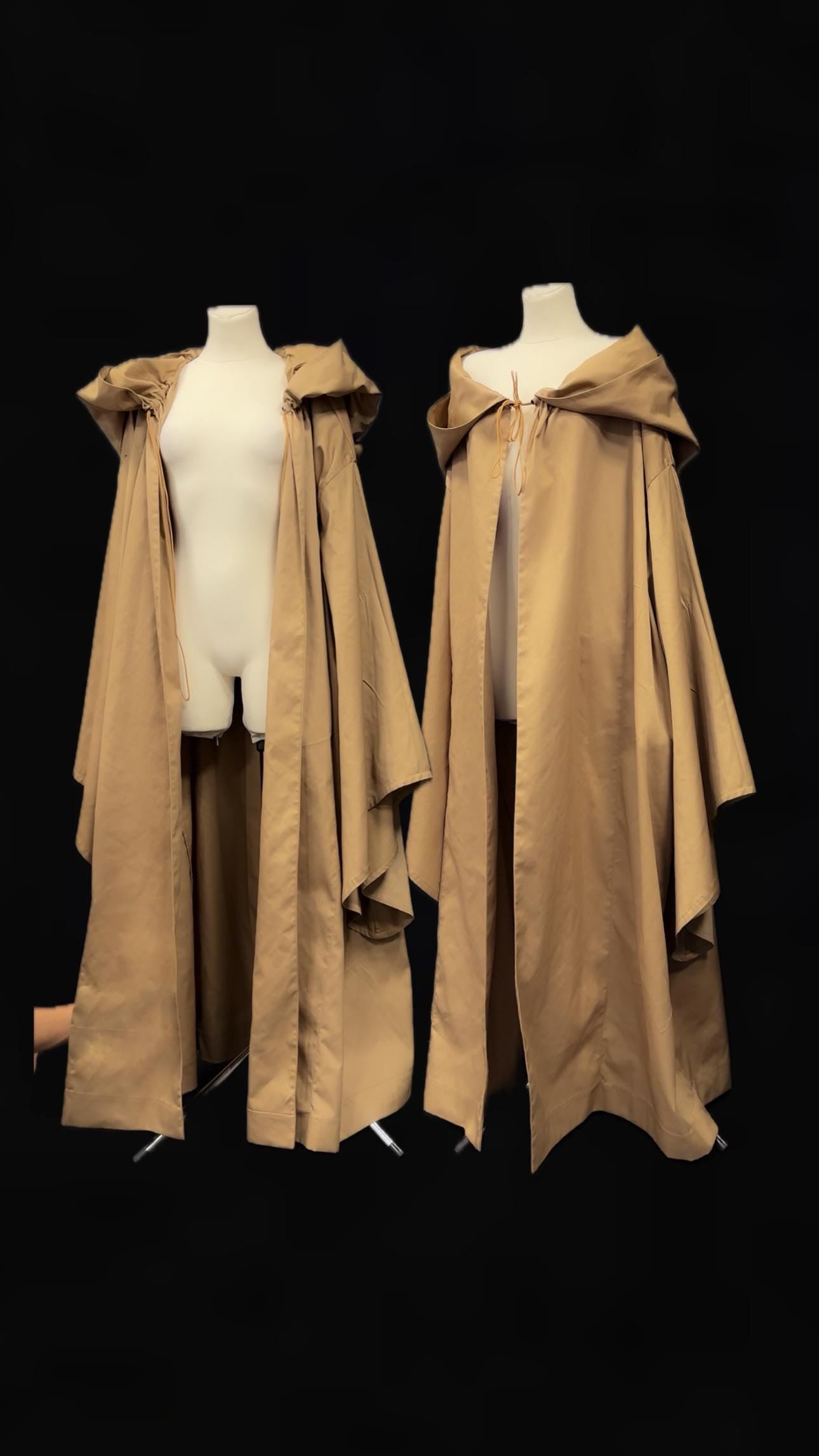 Golden Beige Cloak – Handmade Hooded Cape, Unisex Medieval Fantasy Mantle, Renaissance Costume Robe, Custom Beige Brown Cloak