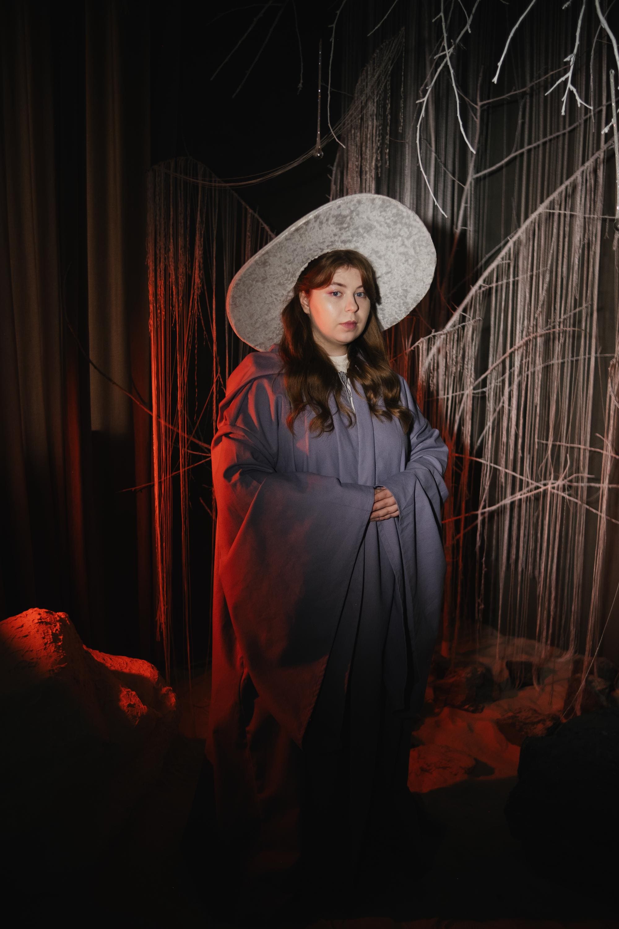 White Crushed Velvet Wizard Hat – Medieval & Renaissance Inspired Costume Accessory, Handmade Medieval Cosplay