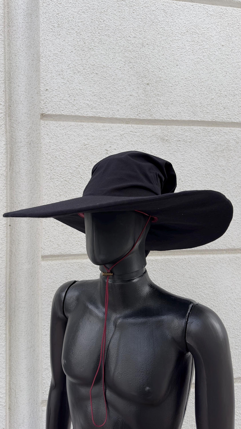 Black Linen Wizard Hat – Raven Accessory for Fantasy Costumes and Festivals, Custom Prop for Witch, Halloween