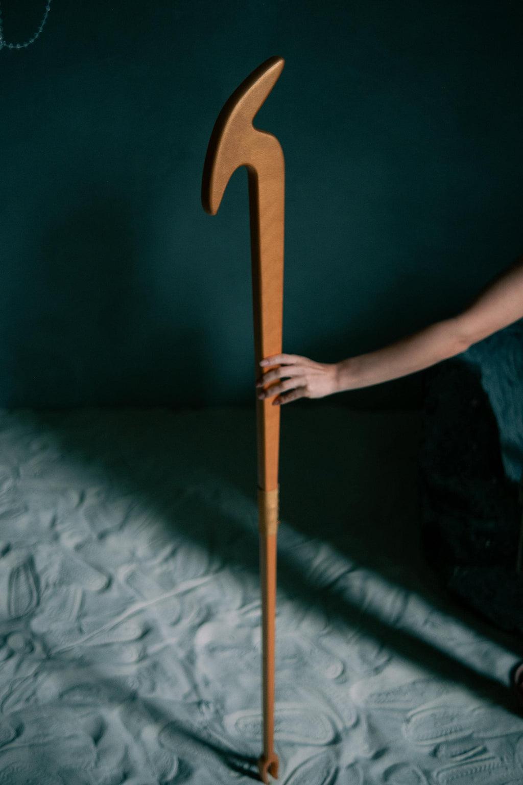 A Golden Seth Staff,  Ancient Egypt Cosplay, Egyptian Cross Staff,  Pharaoh's Stave, Costume Accessory, Walking Cane for Ra