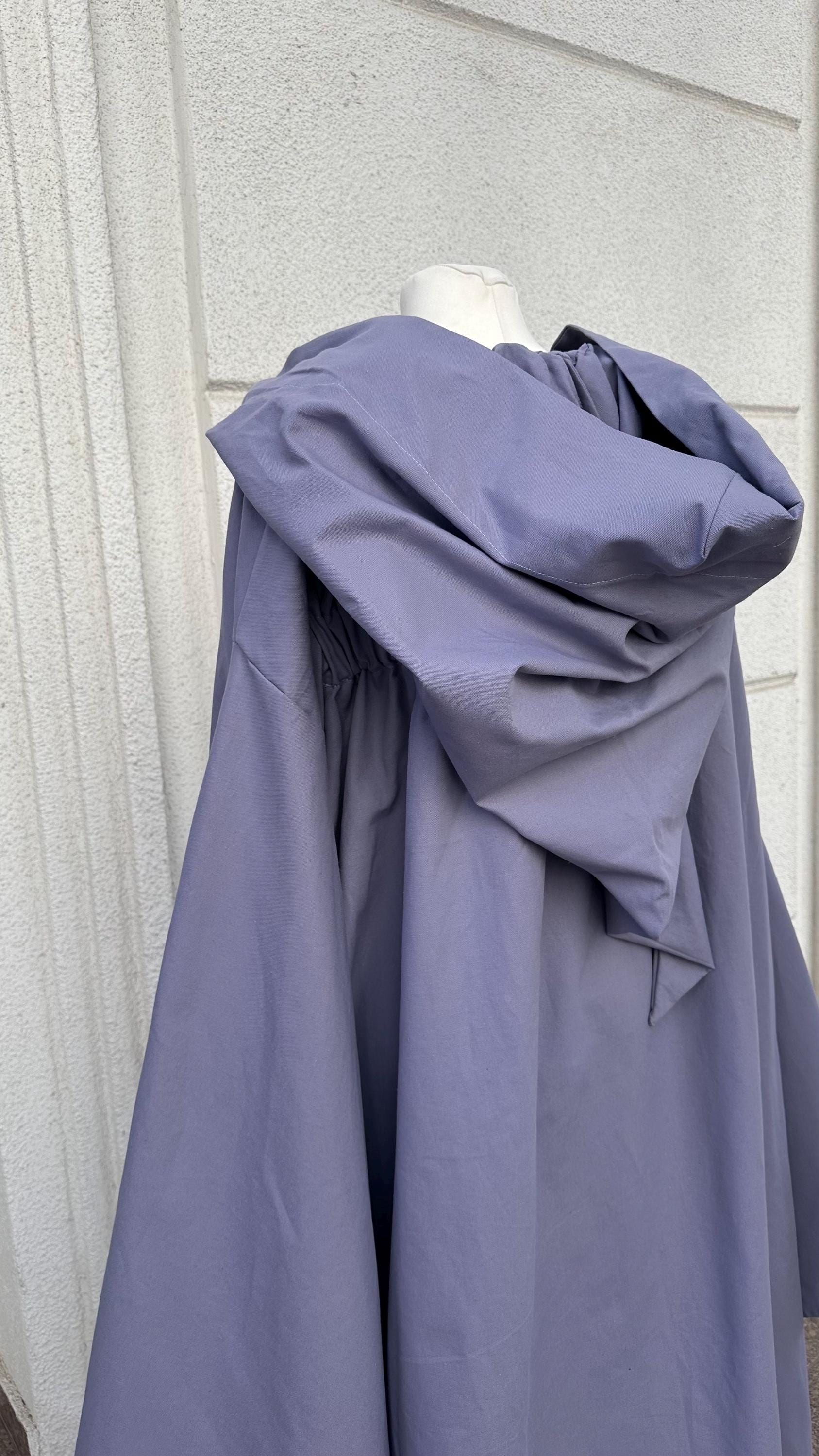 Lavender Cloak – Handmade Gray Lavender Hooded Cape, Unisex Fantasy Mantle for Elven, Renaissance Costume Robe, Custom Mage
