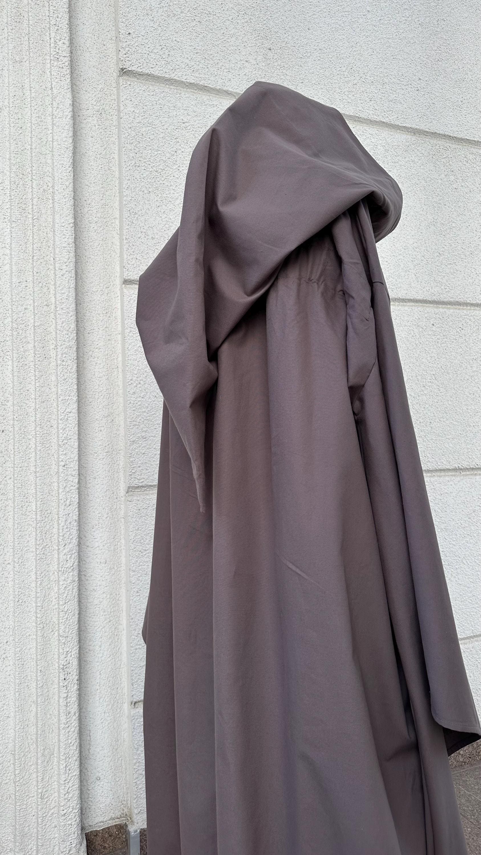 Gray Cappuccino Cloak –  Ash Mocha Hooded Cape, Mage Outfit, Unisex Medieval Fantasy Mantle, Renaissance Costume Robe, Gray Brown Costume