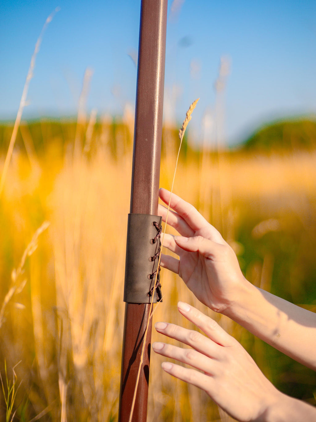 The Shepherd’s Staff of Harmony – Cosplay Wooden Walking Stick, Rustic Forest Decor, Natural Woodcraft