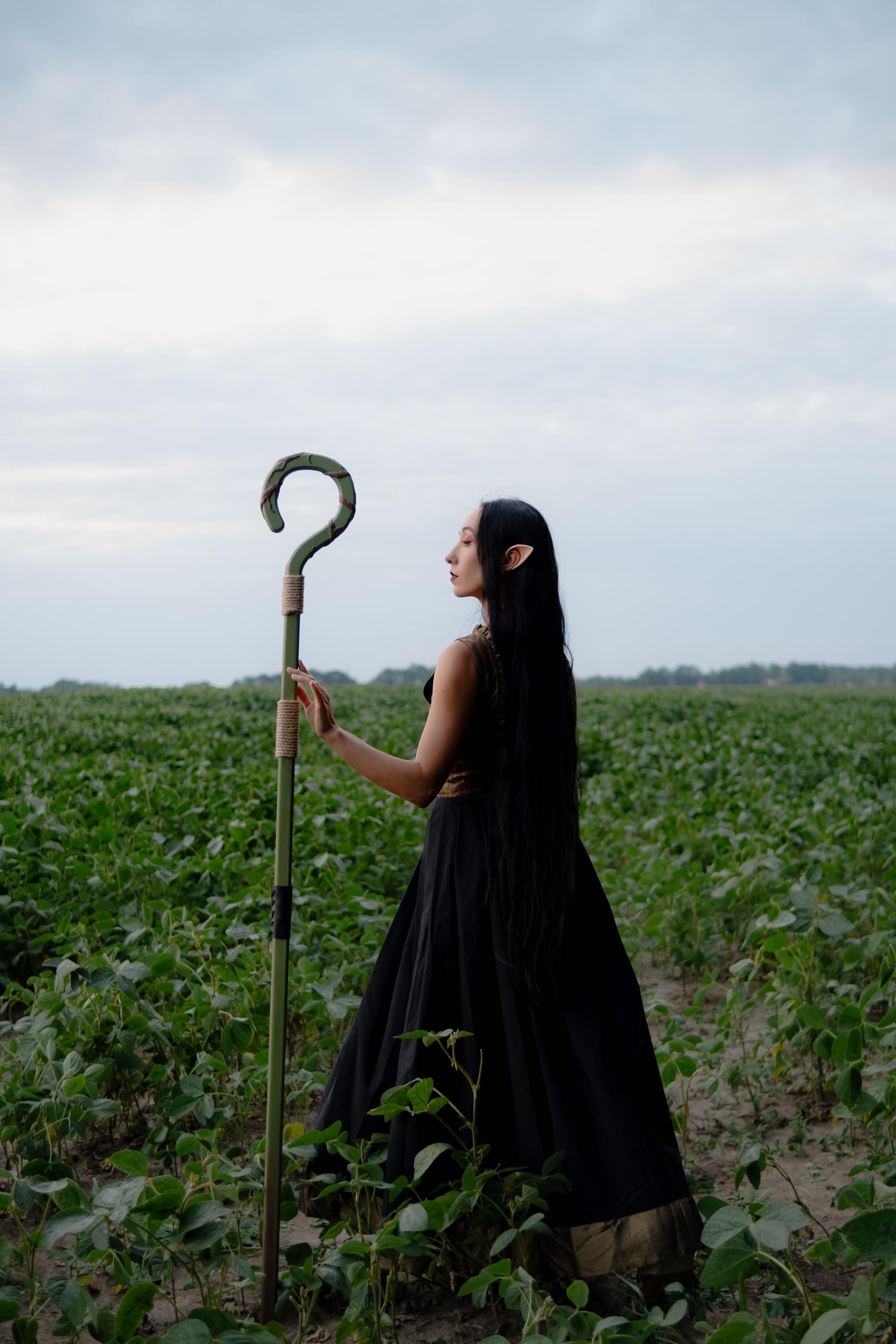 Druid's Root of Life - Wooden Staff, Cosplay, Magic Wand, Fantasy Witch Wizard Costume Accessory