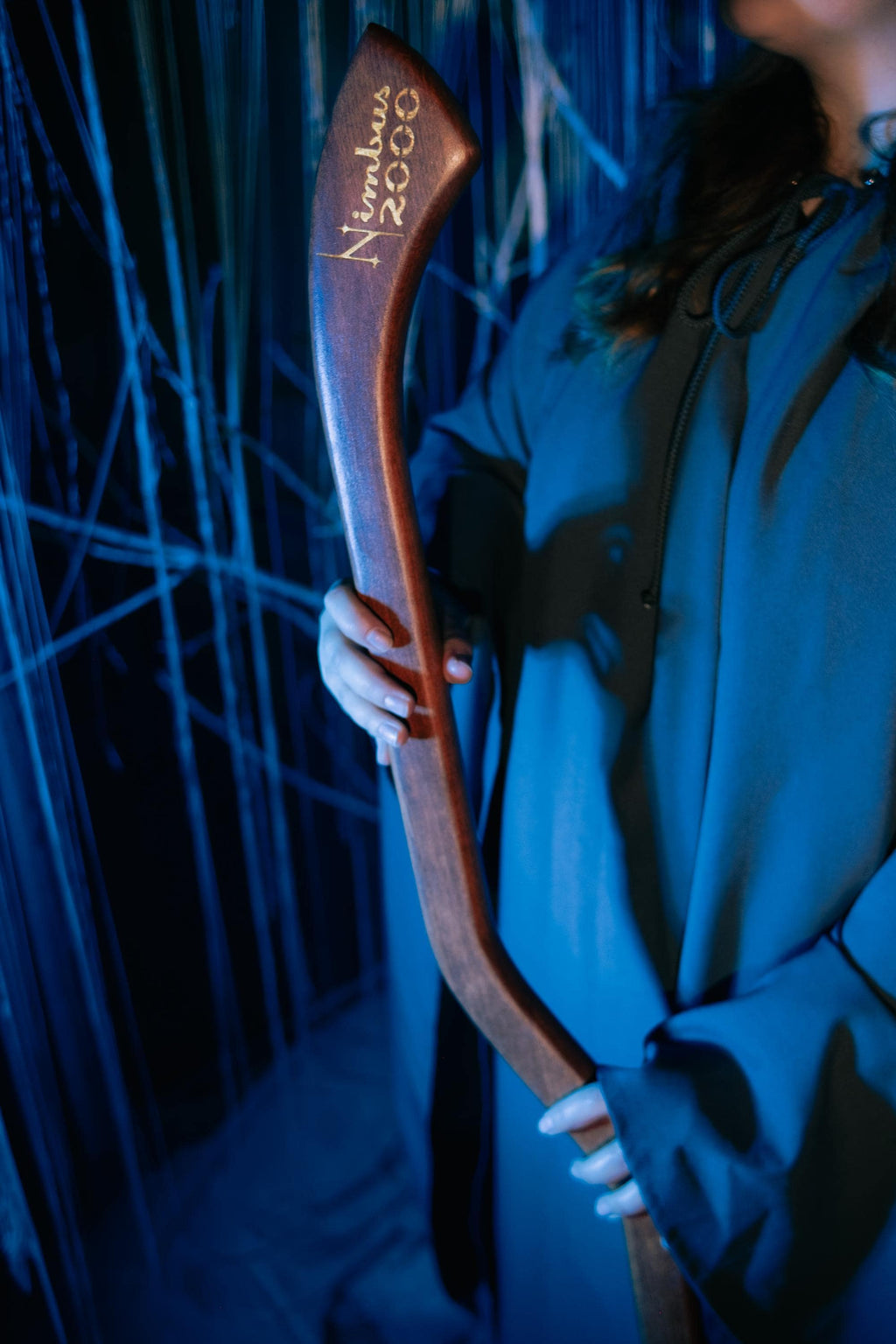 Wooden Wizard Broom – Fantasy Flying Broomstick, Handcrafted Magic Witch Decor Prop, Custom Made Gift for Cosplay or Display