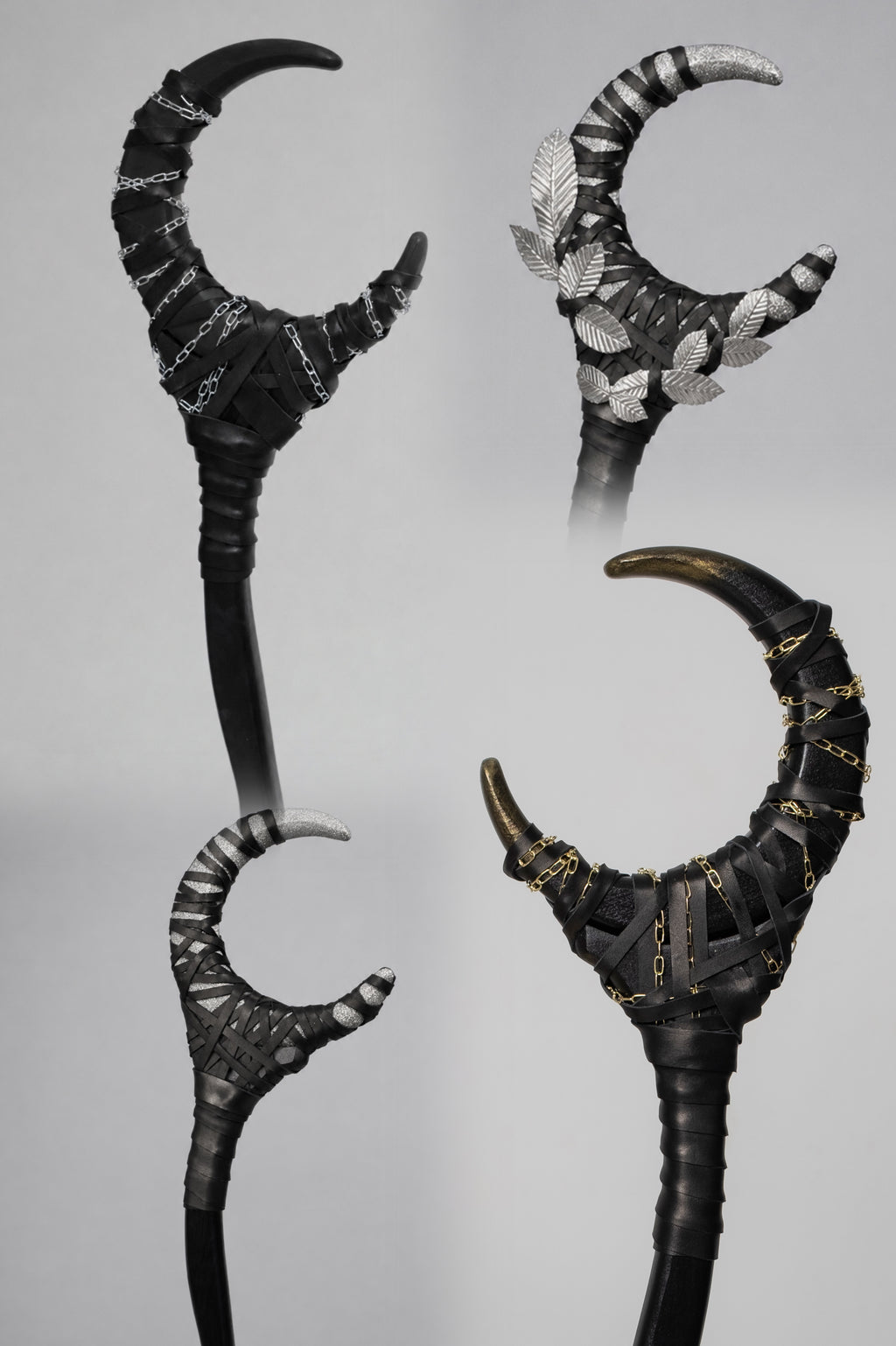 Chained Crescent Moon Staff