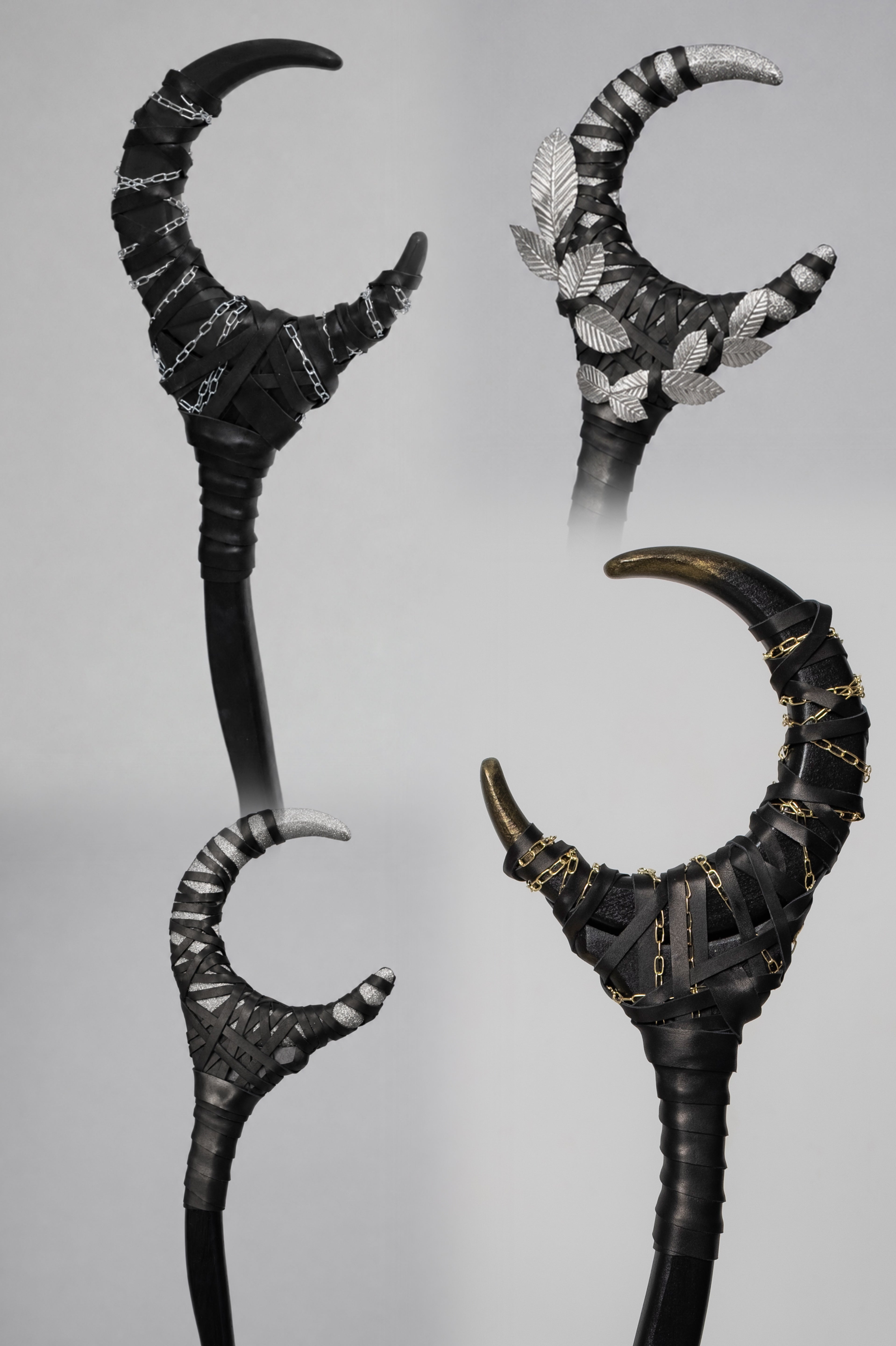 Chained Crescent Moon Staff