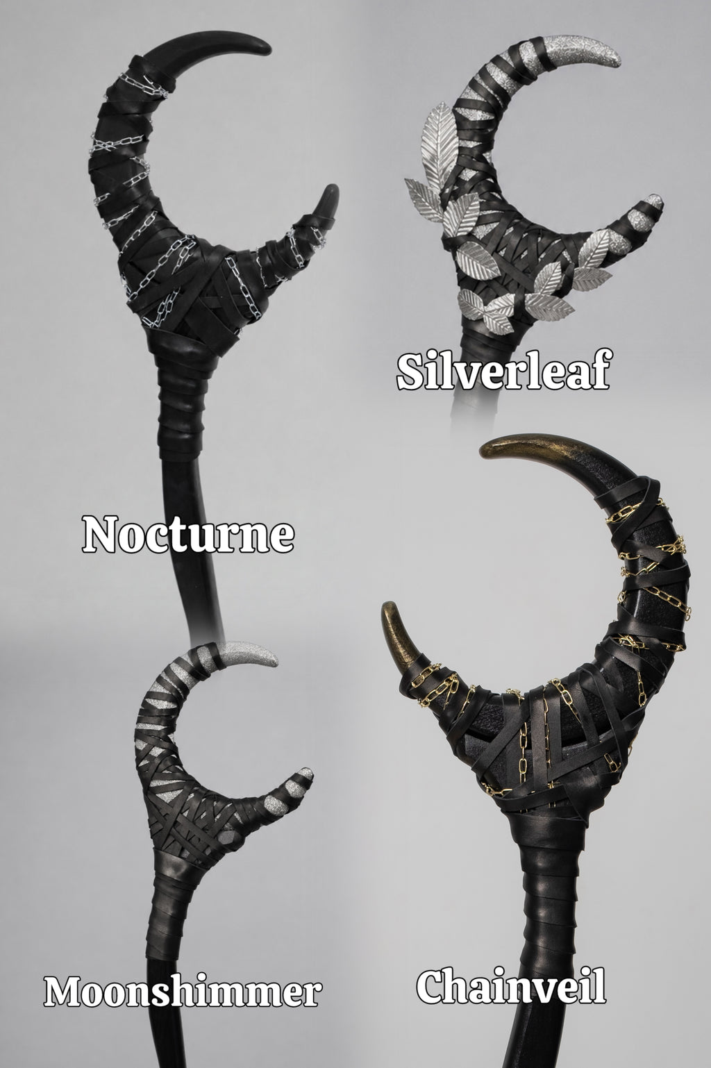 Chained Crescent Moon Staff