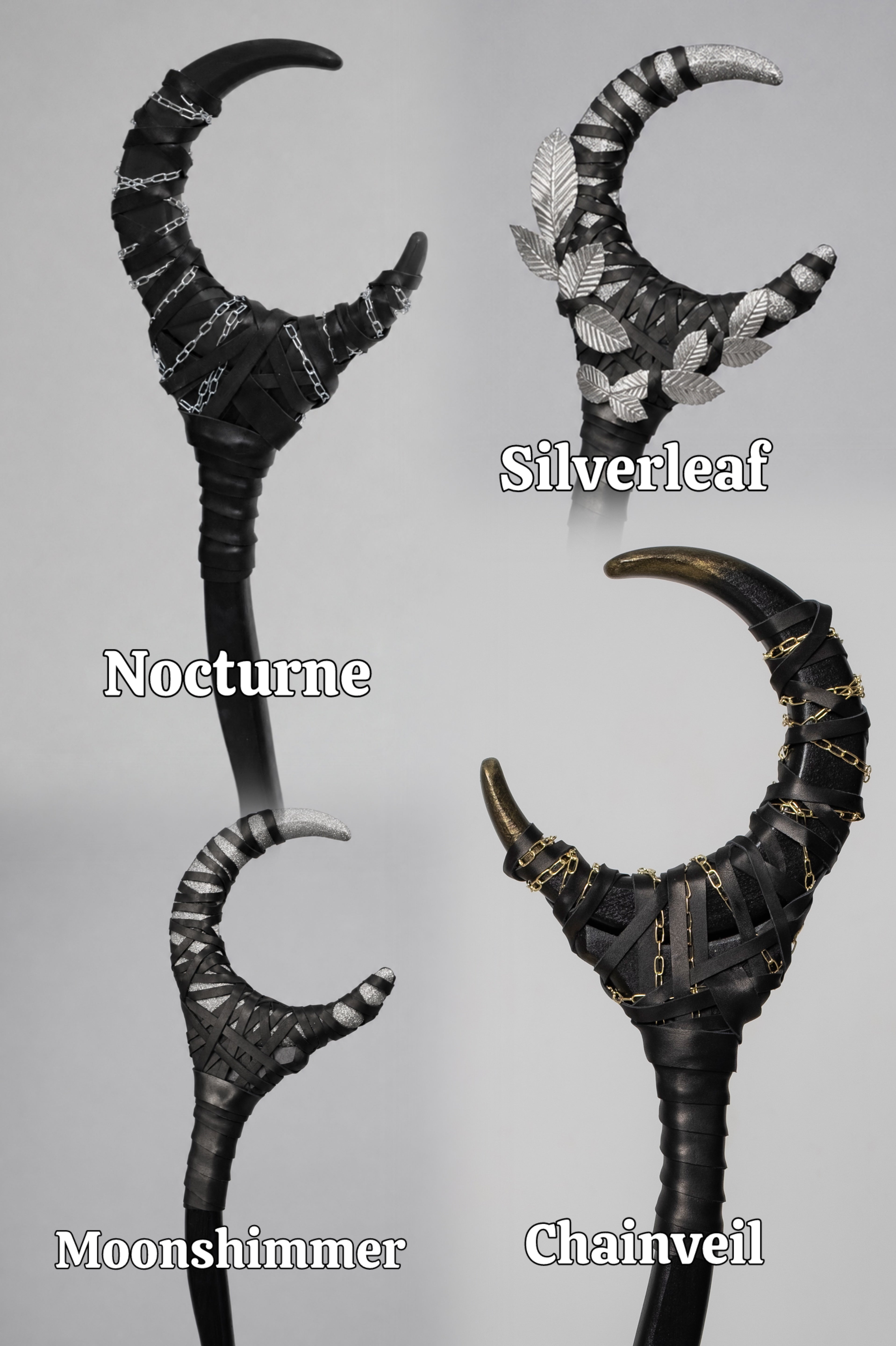 Chained Crescent Moon Staff